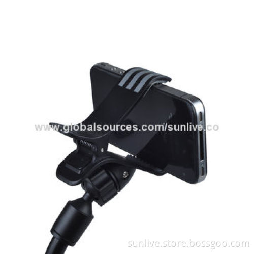 360 degree rotation Clip phone holder long tube car mount for iphone cellphone